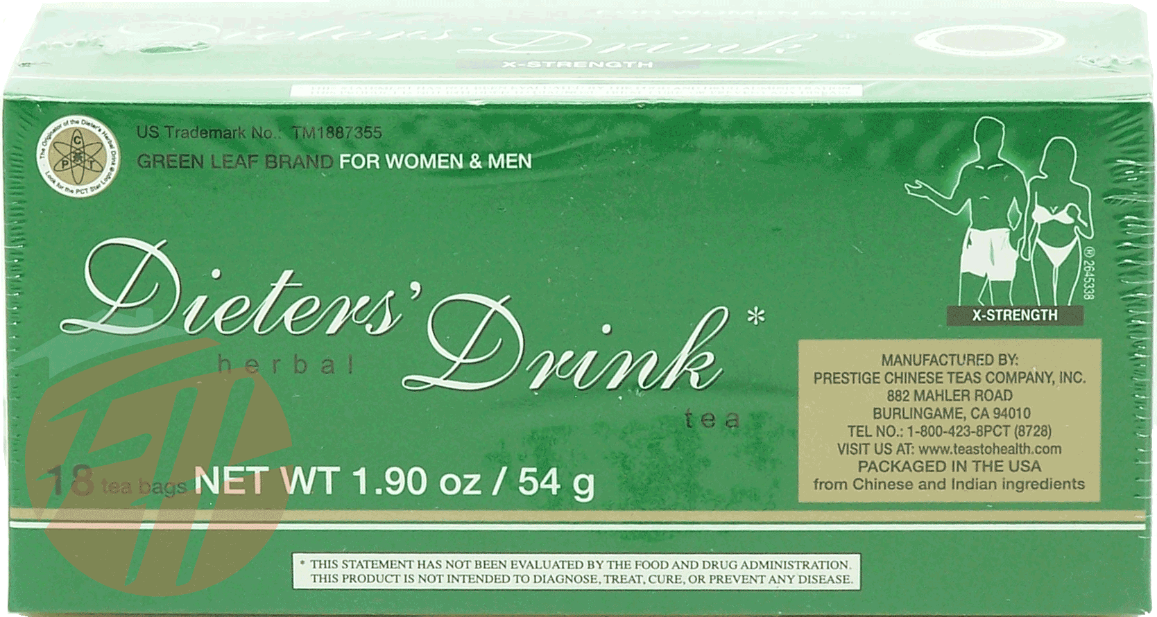 Green Leaf Dieter's Drink herbal tea, x-strength, 18-tea bags Full-Size Picture